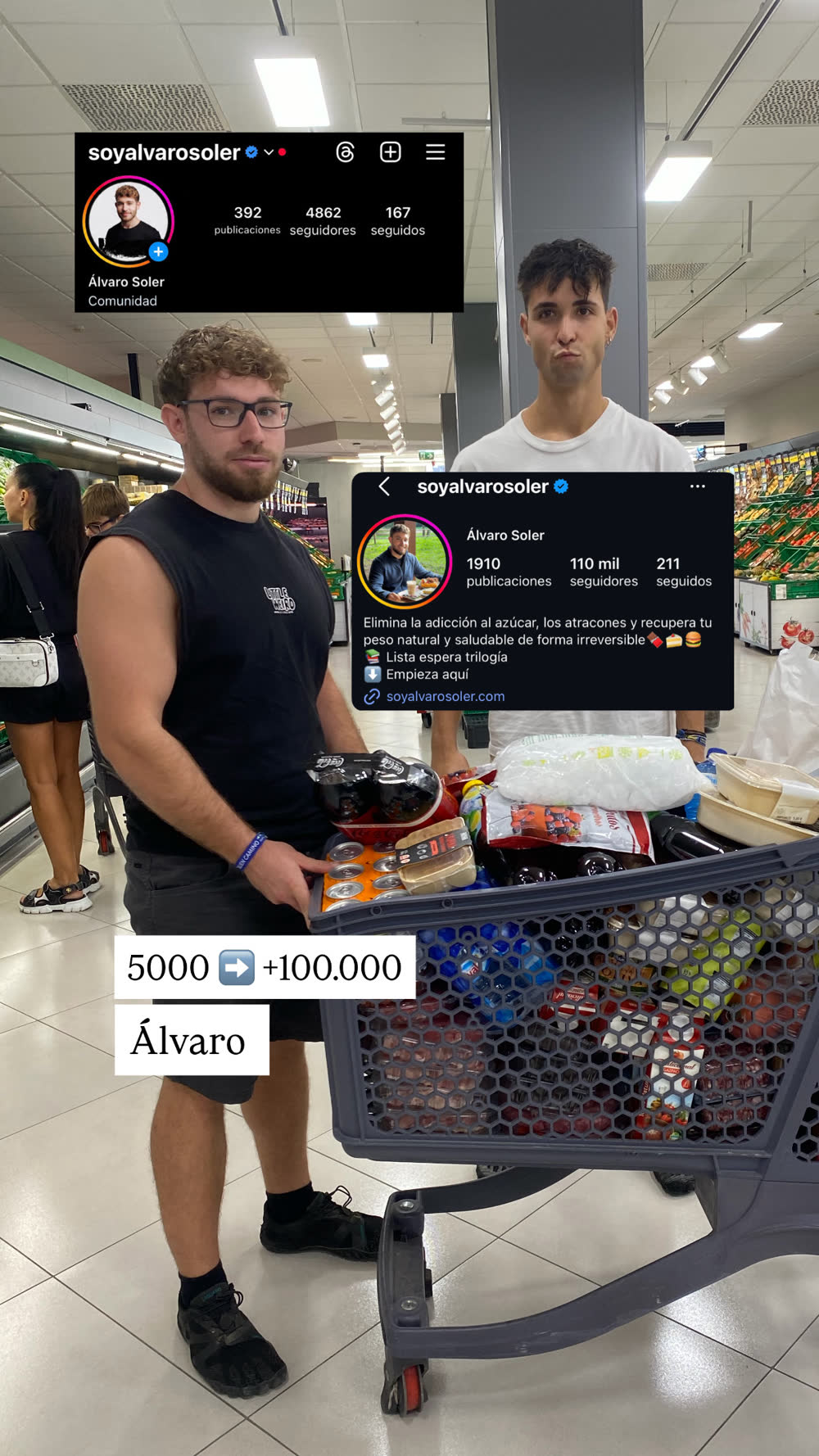 Perfil de Álvaro Soler antes y después: de 4.862 a 110 mil seguidores