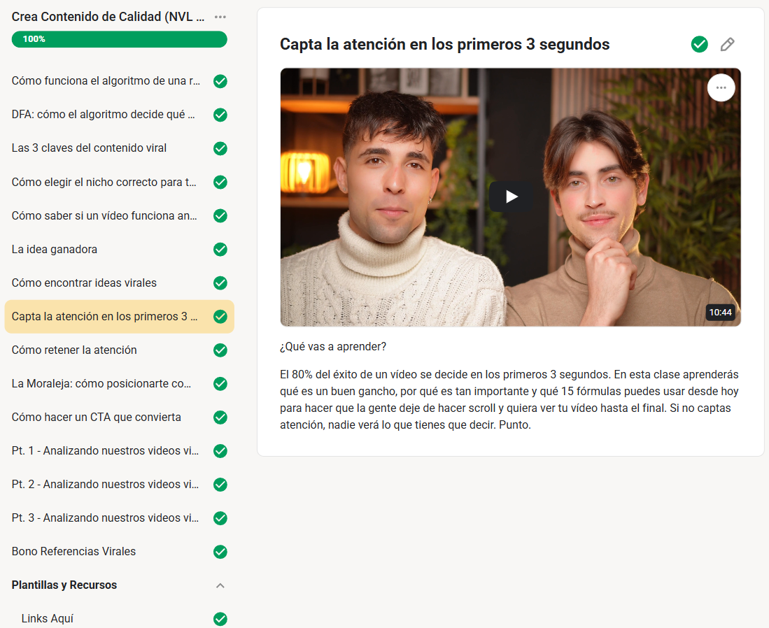 Lección sobre captar la atención en los primeros tres segundos