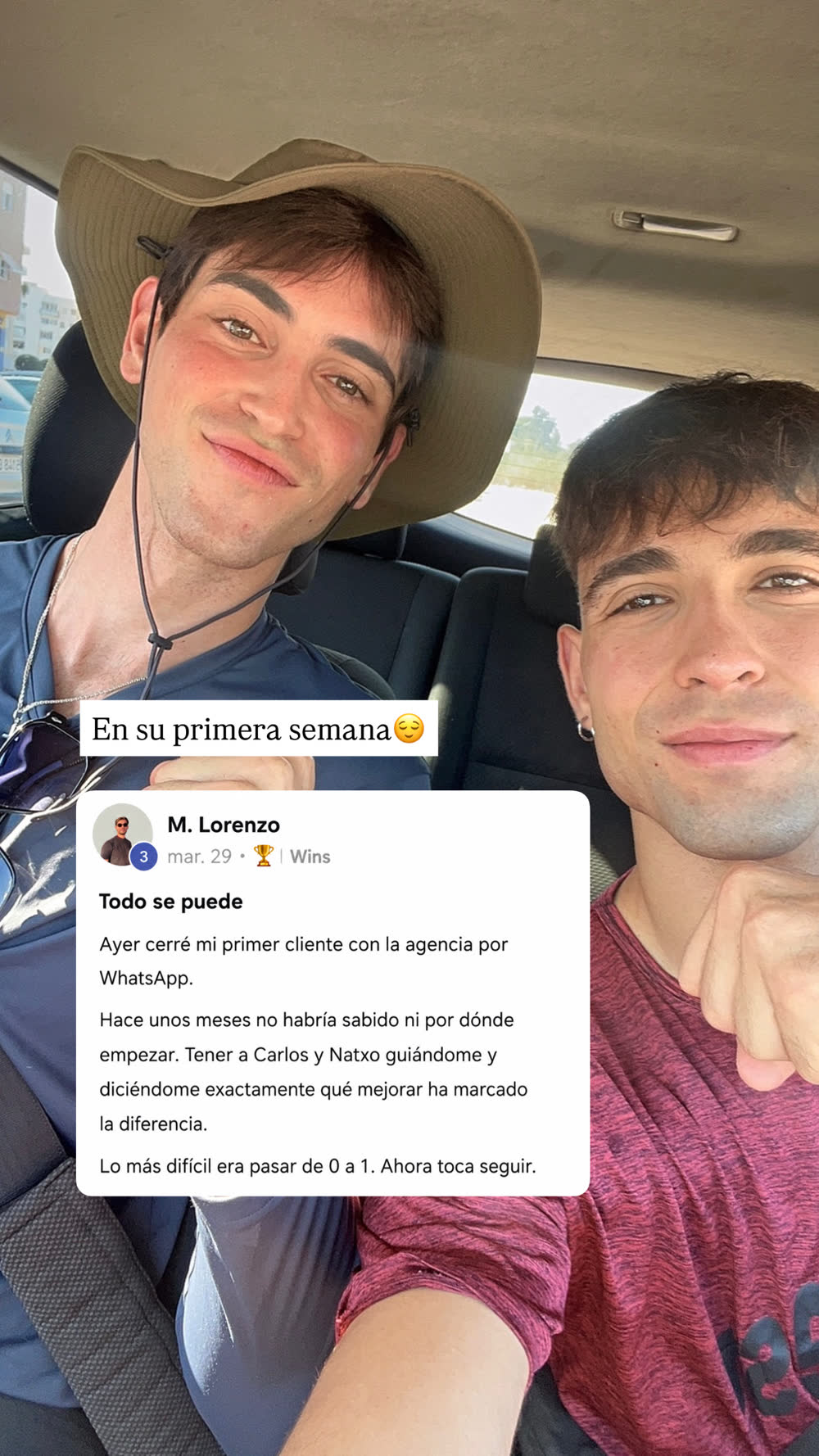 Testimonio: cerró su primer cliente con la agencia en su primera semana